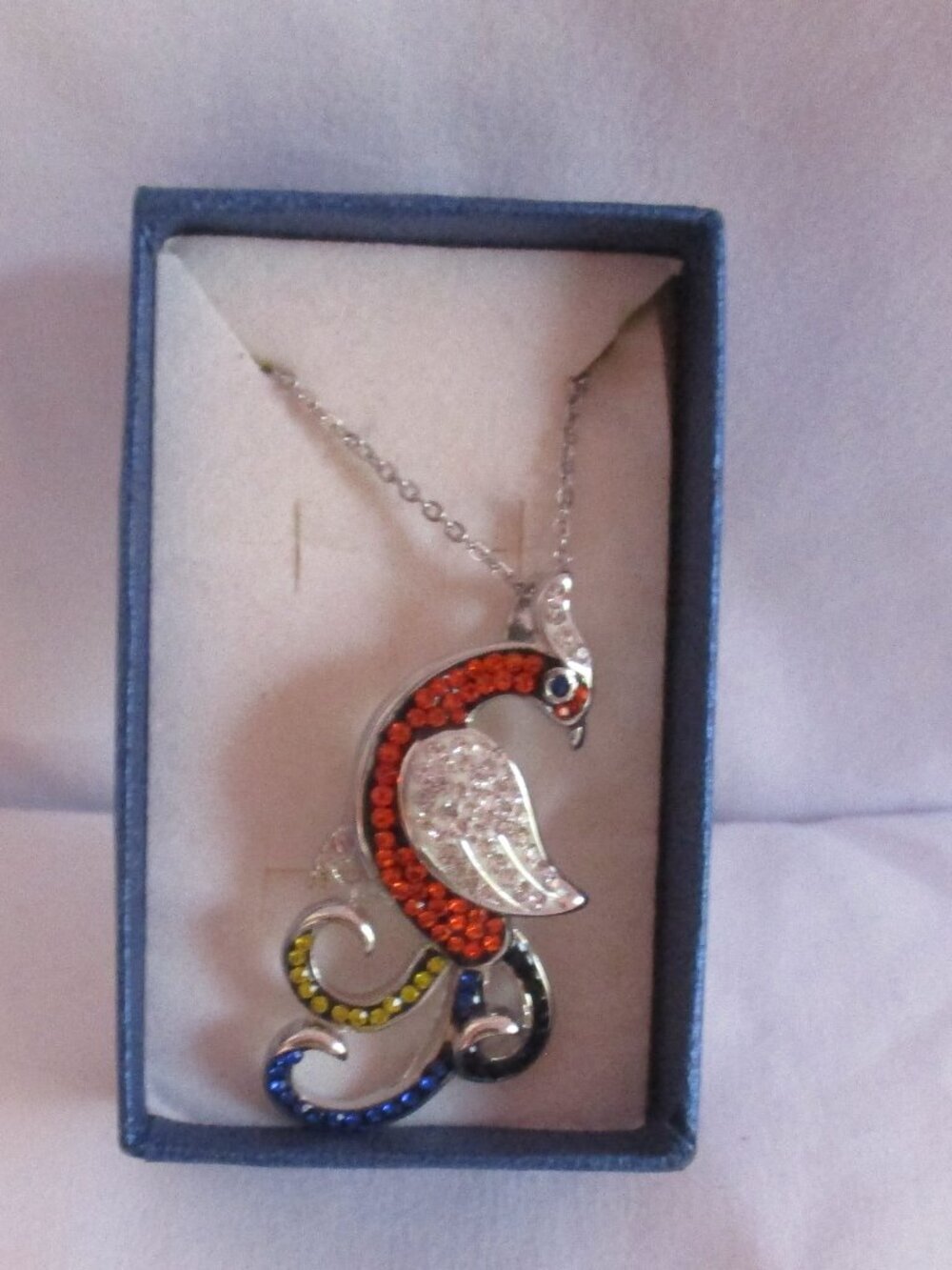 Austrian Crystal Bird Pendant With Chain (20 in) Stainless Steel